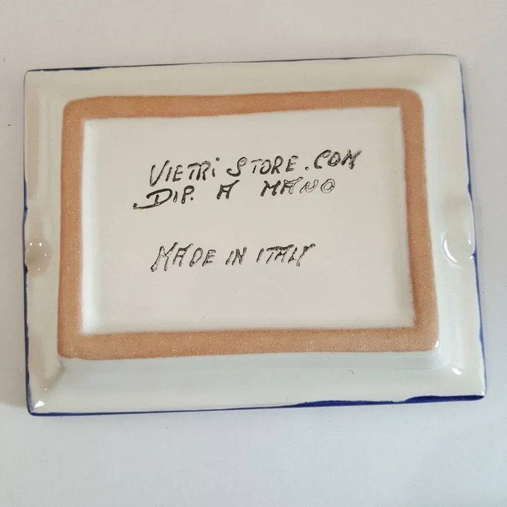 Vietri Store Dip A Mano Ceramic Ashtray Spoon Rest Italy Pears Peaches Grapes